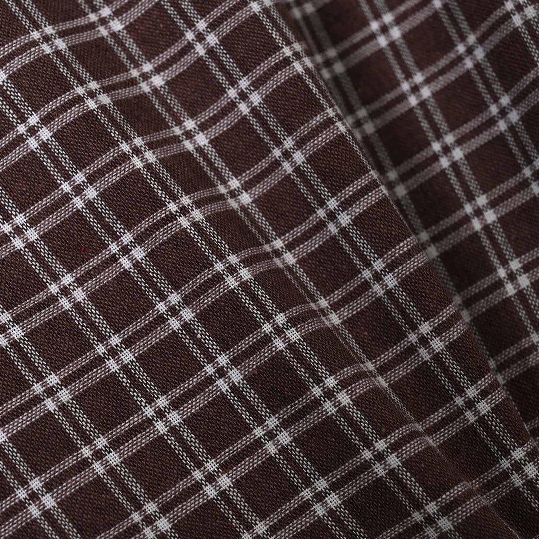 Infant Boys Yarn Dyed Basic Casual Shirt F/S Character-BROWN