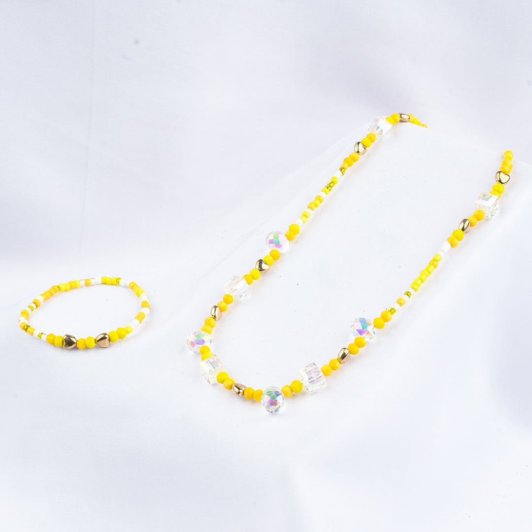 GIRLS ELEGANT BEADED NECKLACE & BRACELET