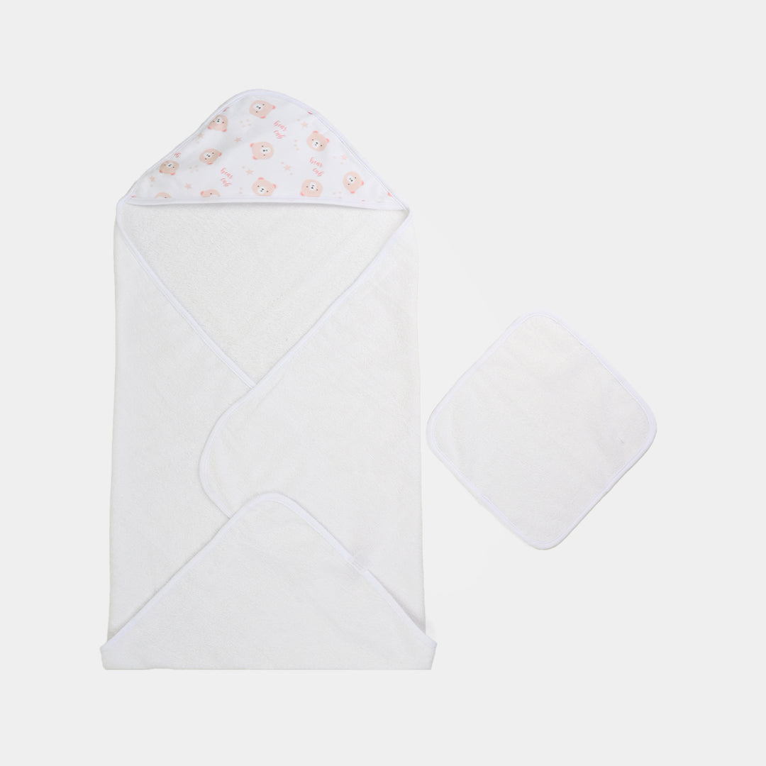 Hooded Baby Bath & Face Towel Woven Terry