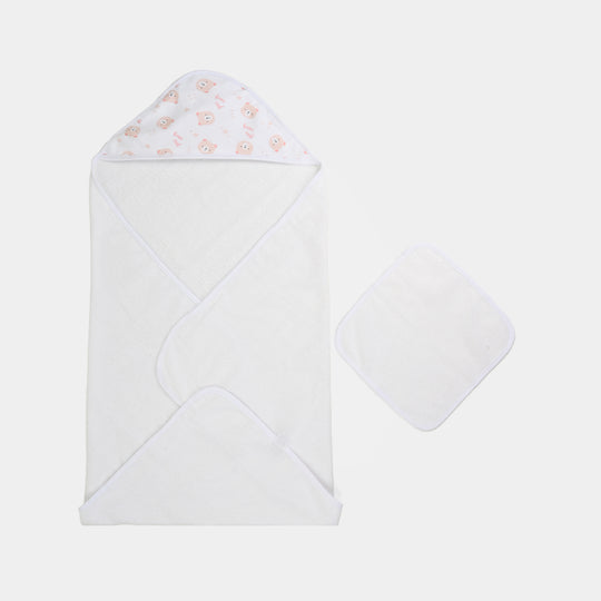 Hooded Baby Bath & Face Towel Woven Terry