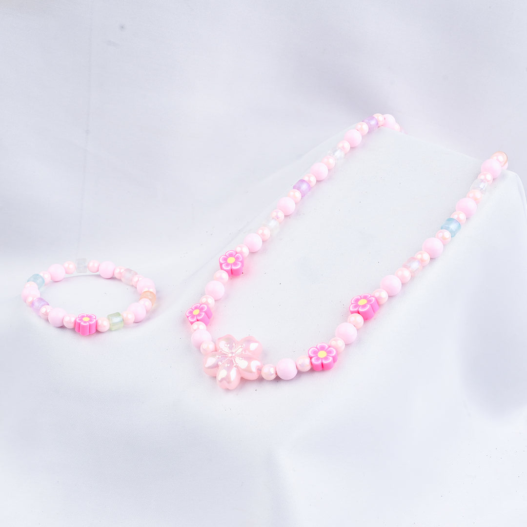 GIRLS ELEGANT BEADED NECKLACE & BRACELET