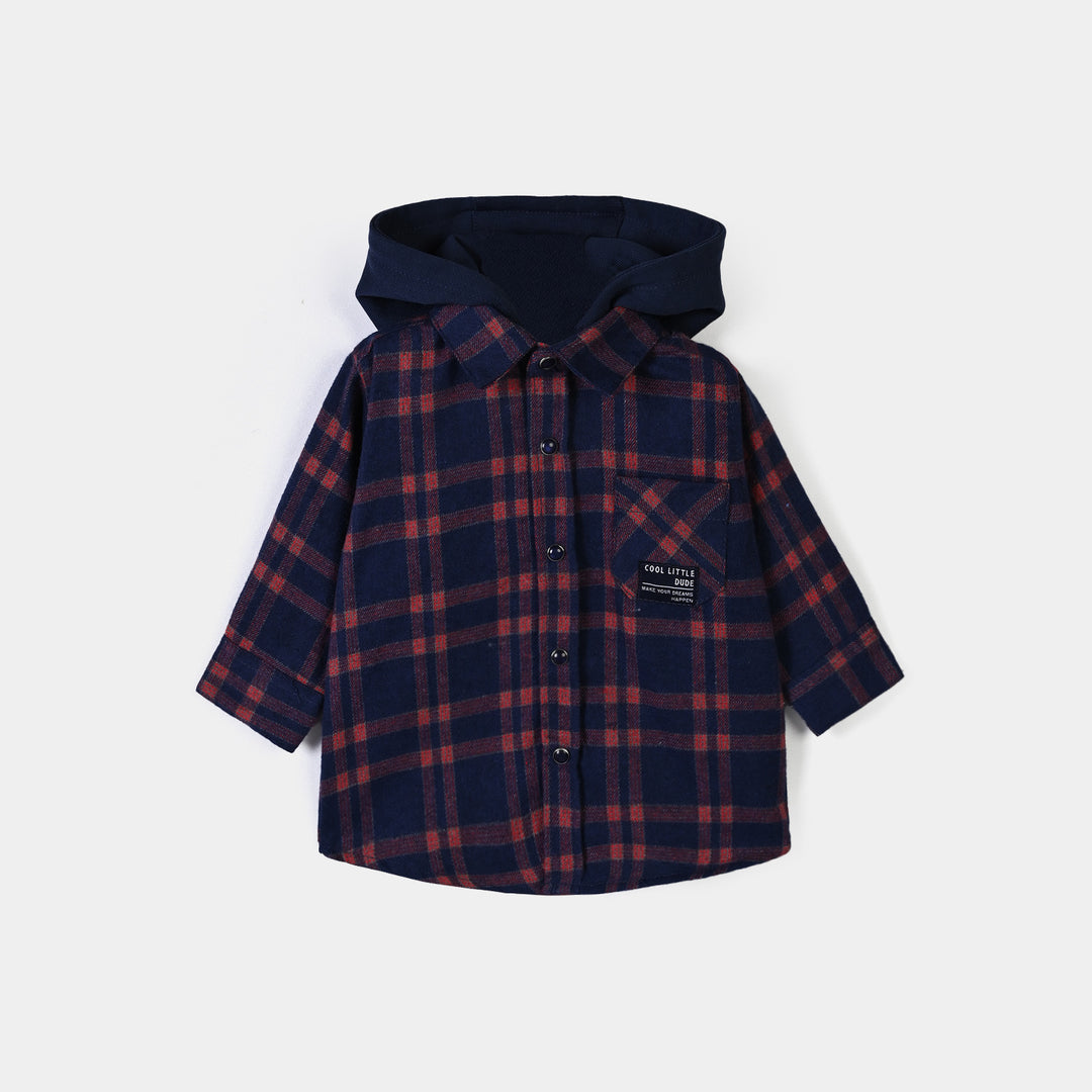 Infant Boys Flannel Basic Casual Shirt Cool Little - BLUE