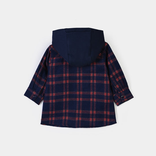 Infant Boys Flannel Basic Casual Shirt Cool Little - BLUE