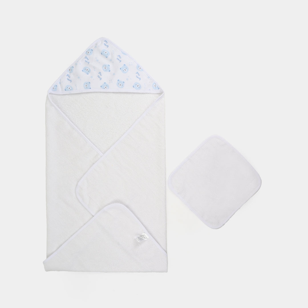 Hooded Baby Bath & Face Towel Woven Terry