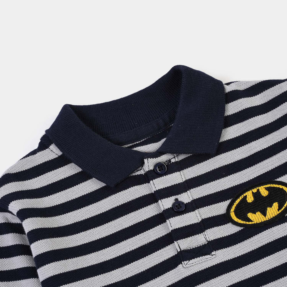 Boys Cotton PK Polo F/S Character-NAVY