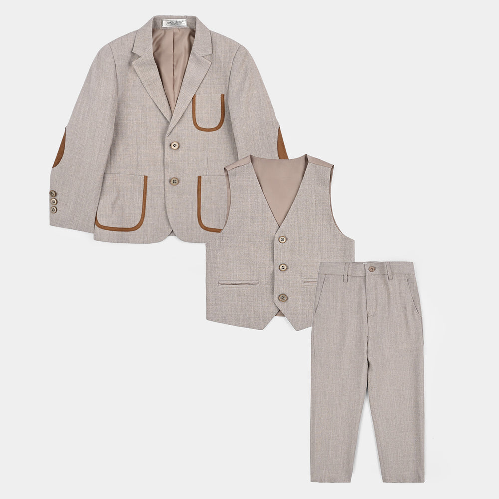 Boys Cotton, Polyester Coat Pant - BEIGE