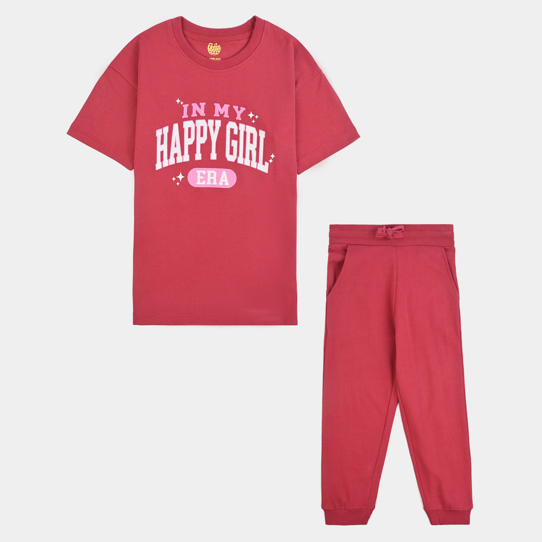 Girls Jersey/Terry 2Piece Suit Happy Girl-Rio.Red