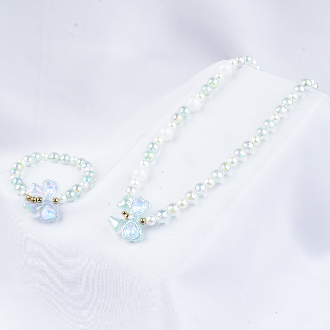 GIRLS ELEGANT BEADED NECKLACE & BRACELET