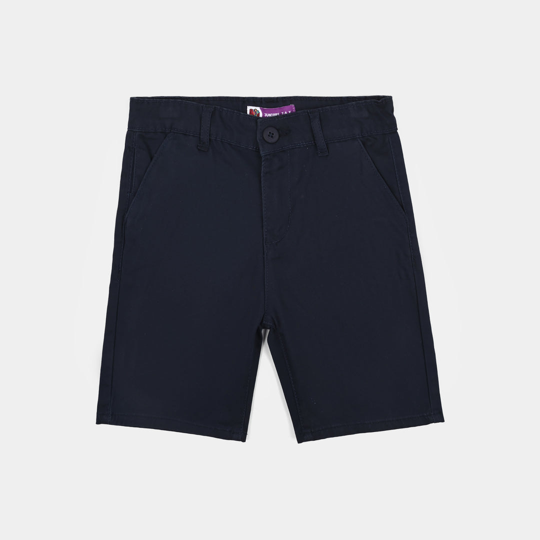 Boys Cotton Twill Short Basic-Navy