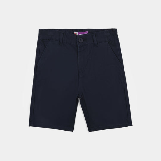 Boys Cotton Twill Short Basic-Navy