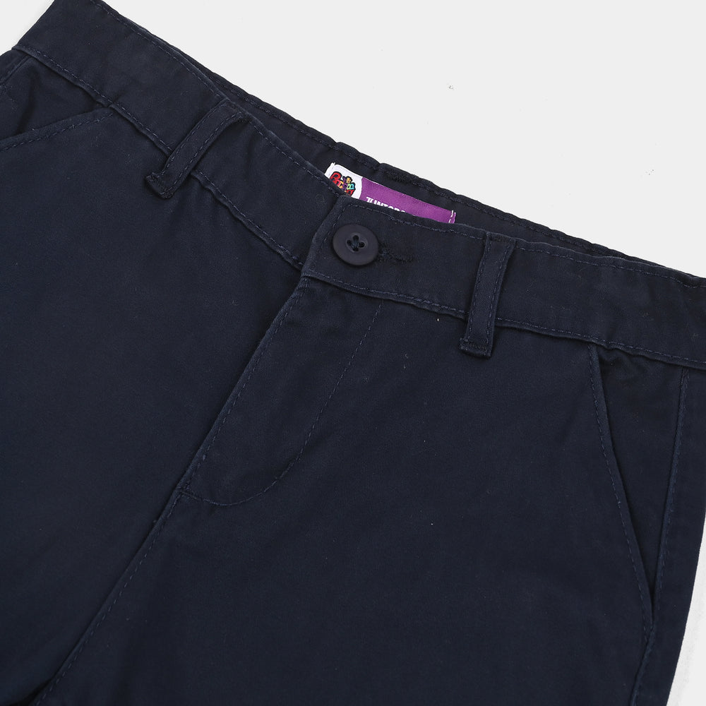 Boys Cotton Twill Short Basic-Navy