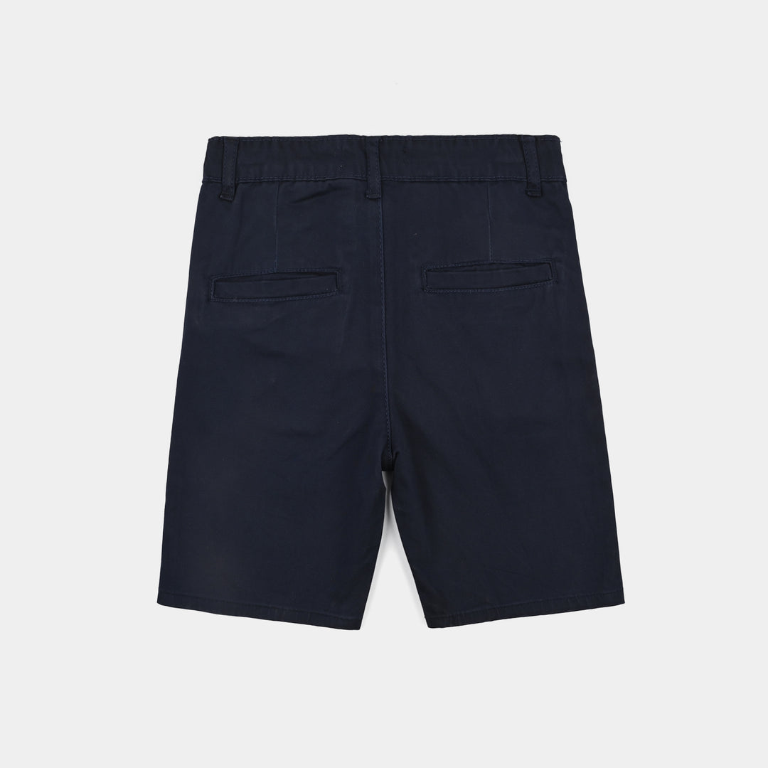Boys Cotton Twill Short Basic-Navy