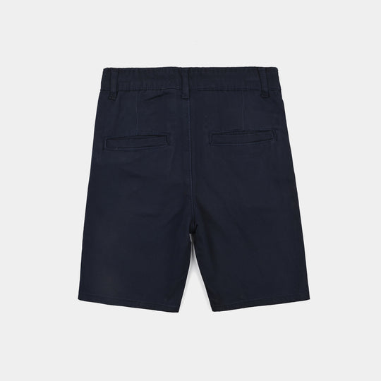 Boys Cotton Twill Short Basic-Navy