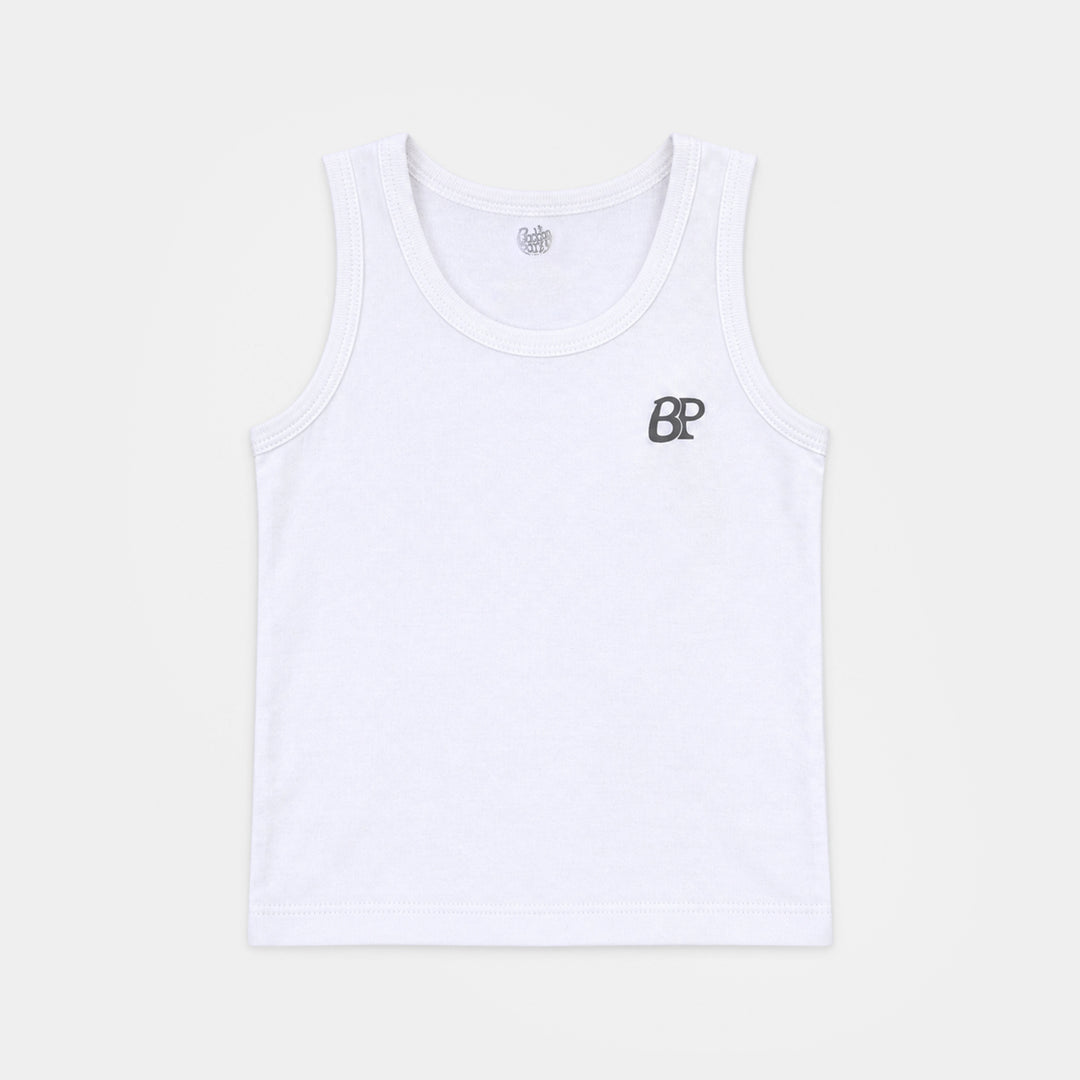 Boys Cotton Jersey Vest-Pack of 2-White