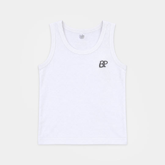 Boys Cotton Jersey Vest-Pack of 2-White