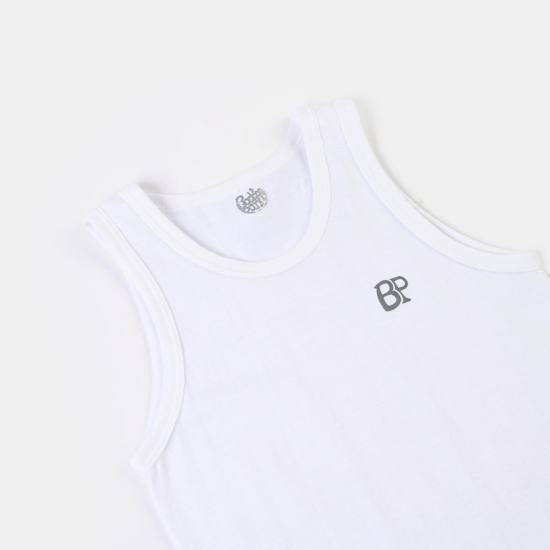 Boys Cotton Jersey Vest-Pack of 2-White