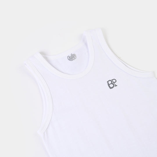 Boys Cotton Jersey Vest-Pack of 2-White