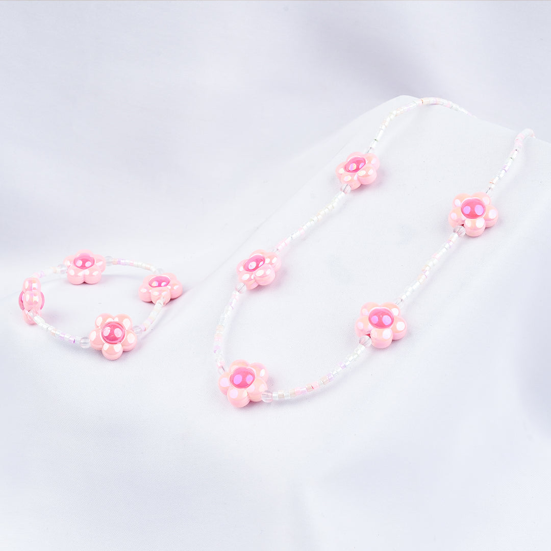 GIRLS ELEGANT BEADED NECKLACE & BRACELET