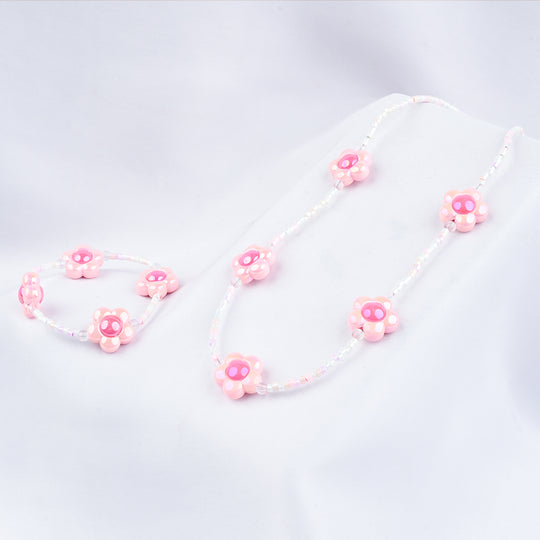 GIRLS ELEGANT BEADED NECKLACE & BRACELET