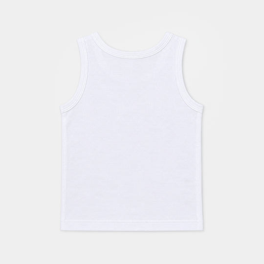 Boys Cotton Jersey Vest-Pack of 2-White