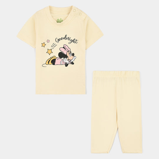 Infant Girls Poly Cotton Jersey Night Suit GOOD NIGHT