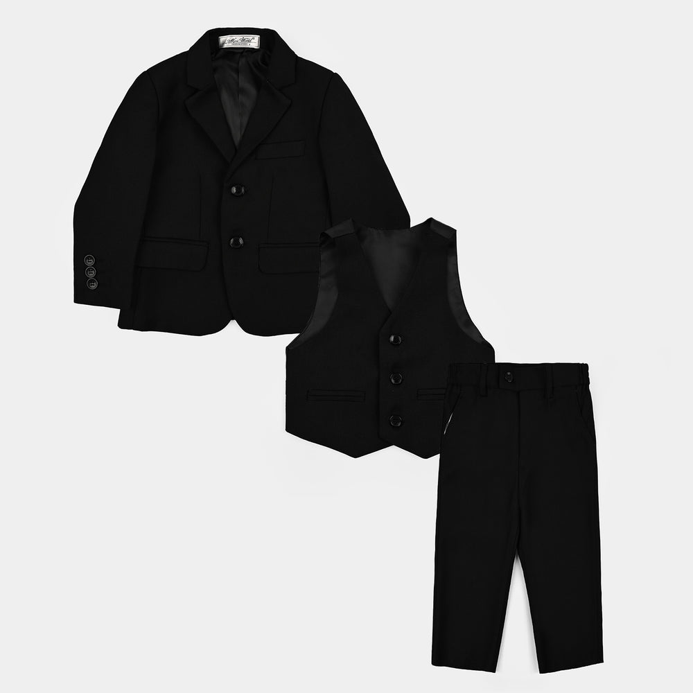 Boys Cotton, Polyester Coat Pant - BLACK