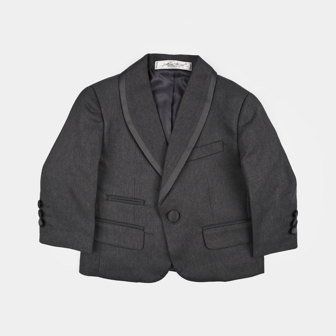 Boys Cotton, Polyester Coat Pant - Dark Grey