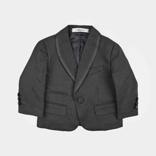 Boys Cotton, Polyester Coat Pant - Dark Grey