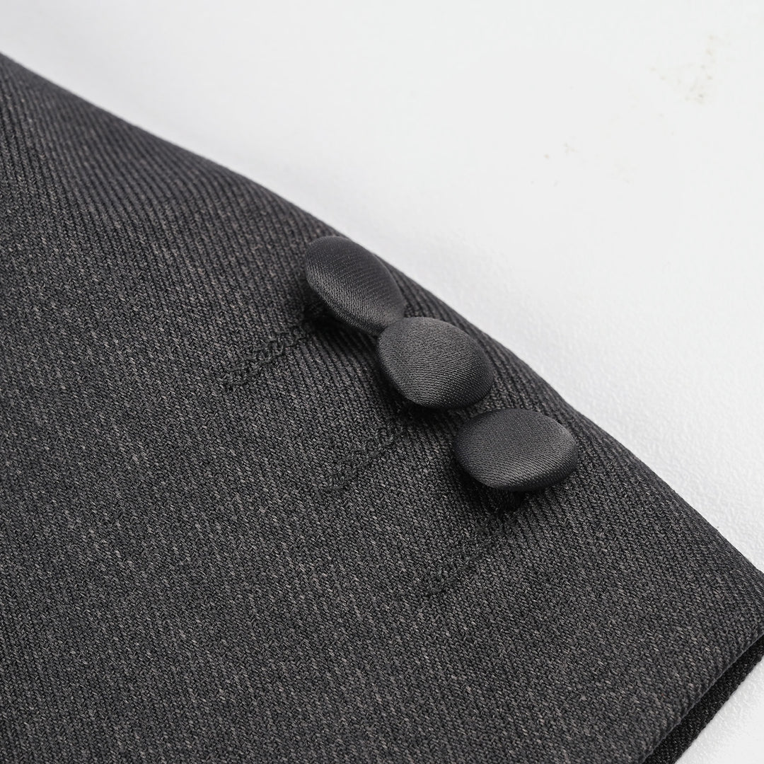 Boys Cotton, Polyester Coat Pant - Dark Grey