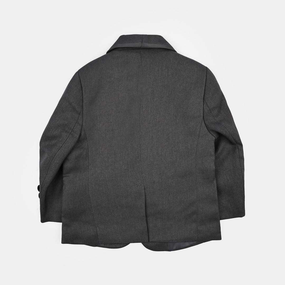 Boys Cotton, Polyester Coat Pant - Dark Grey