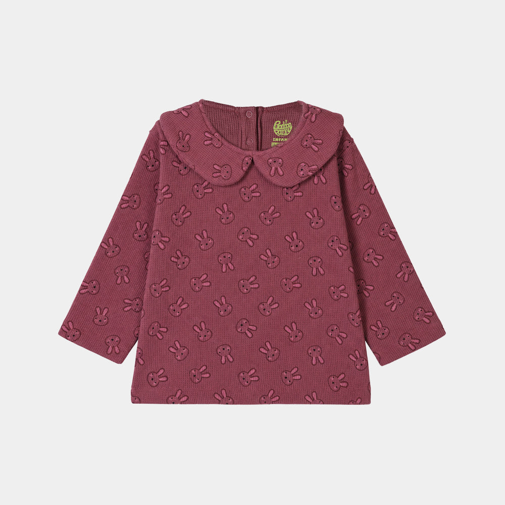 Infant Girls Thermal Knitted Suit Little Me-Rose.Wine