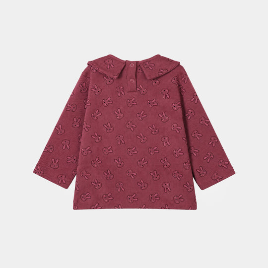 Infant Girls Thermal Knitted Suit Little Me-Rose.Wine
