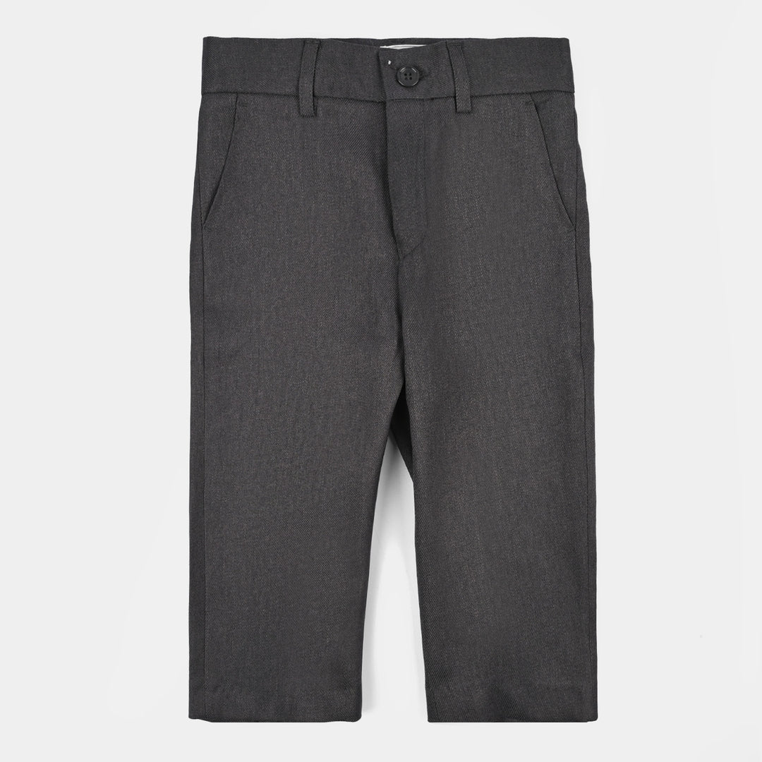 Boys Cotton, Polyester Coat Pant - Dark Grey