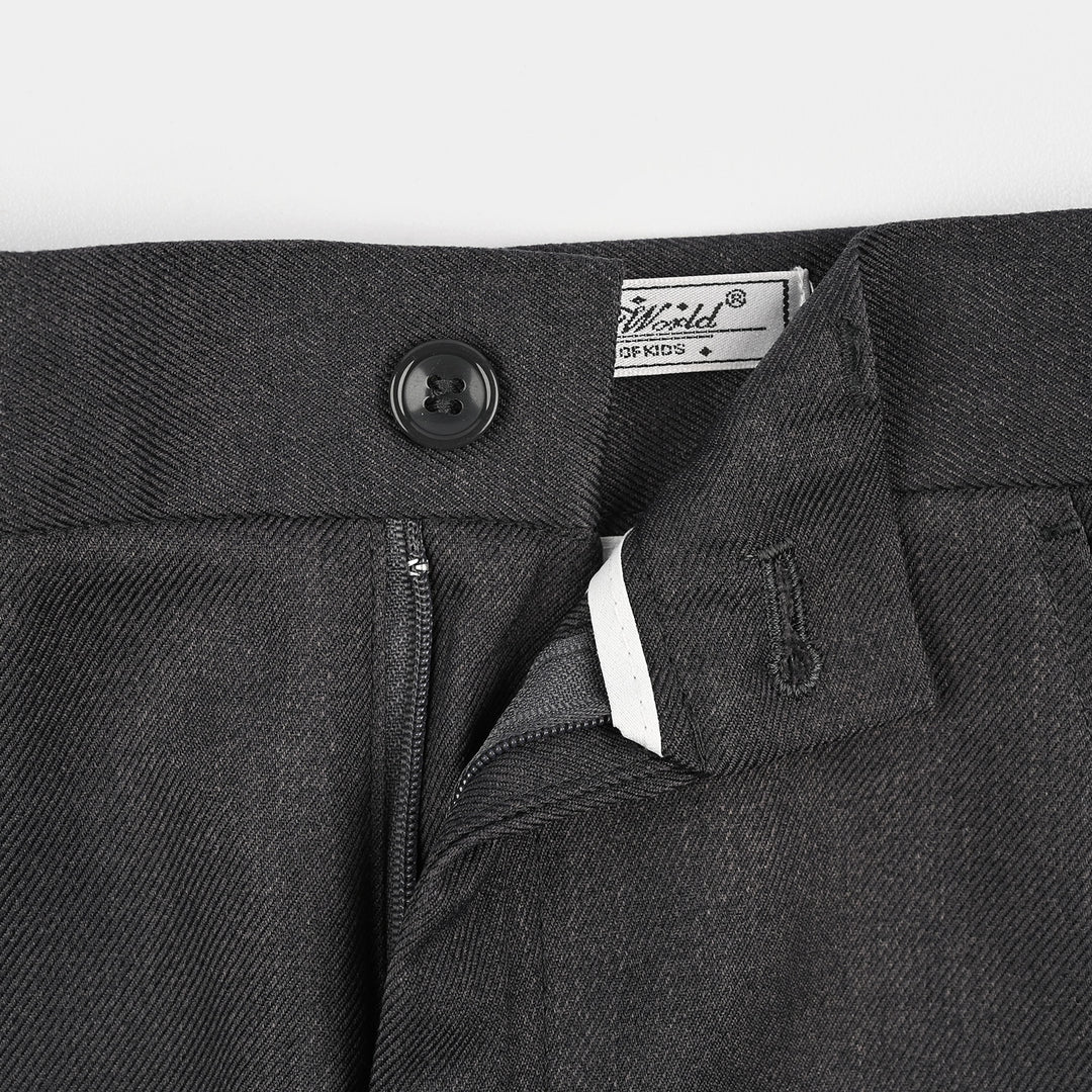 Boys Cotton, Polyester Coat Pant - Dark Grey