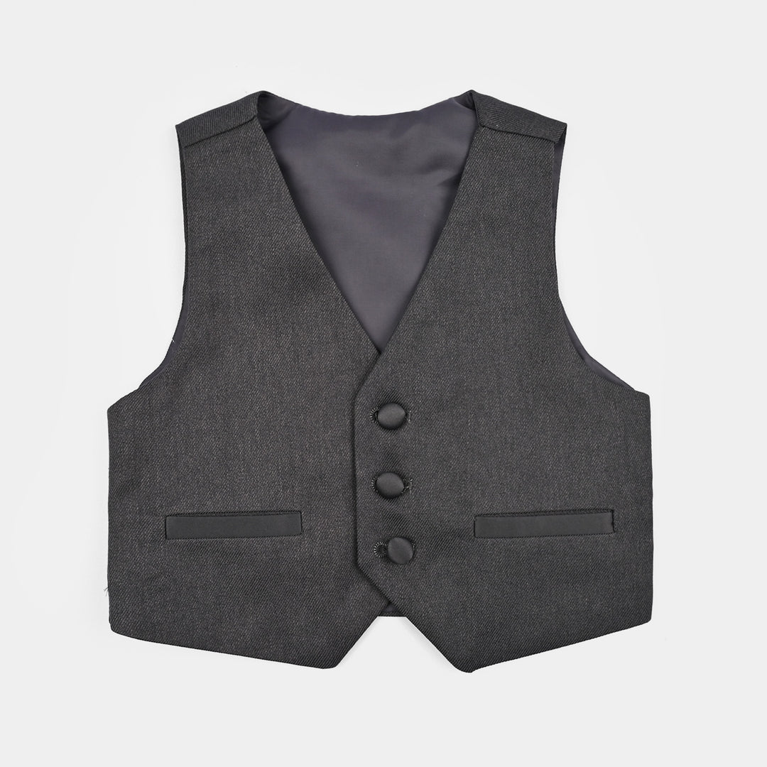 Boys Cotton, Polyester Coat Pant - Dark Grey