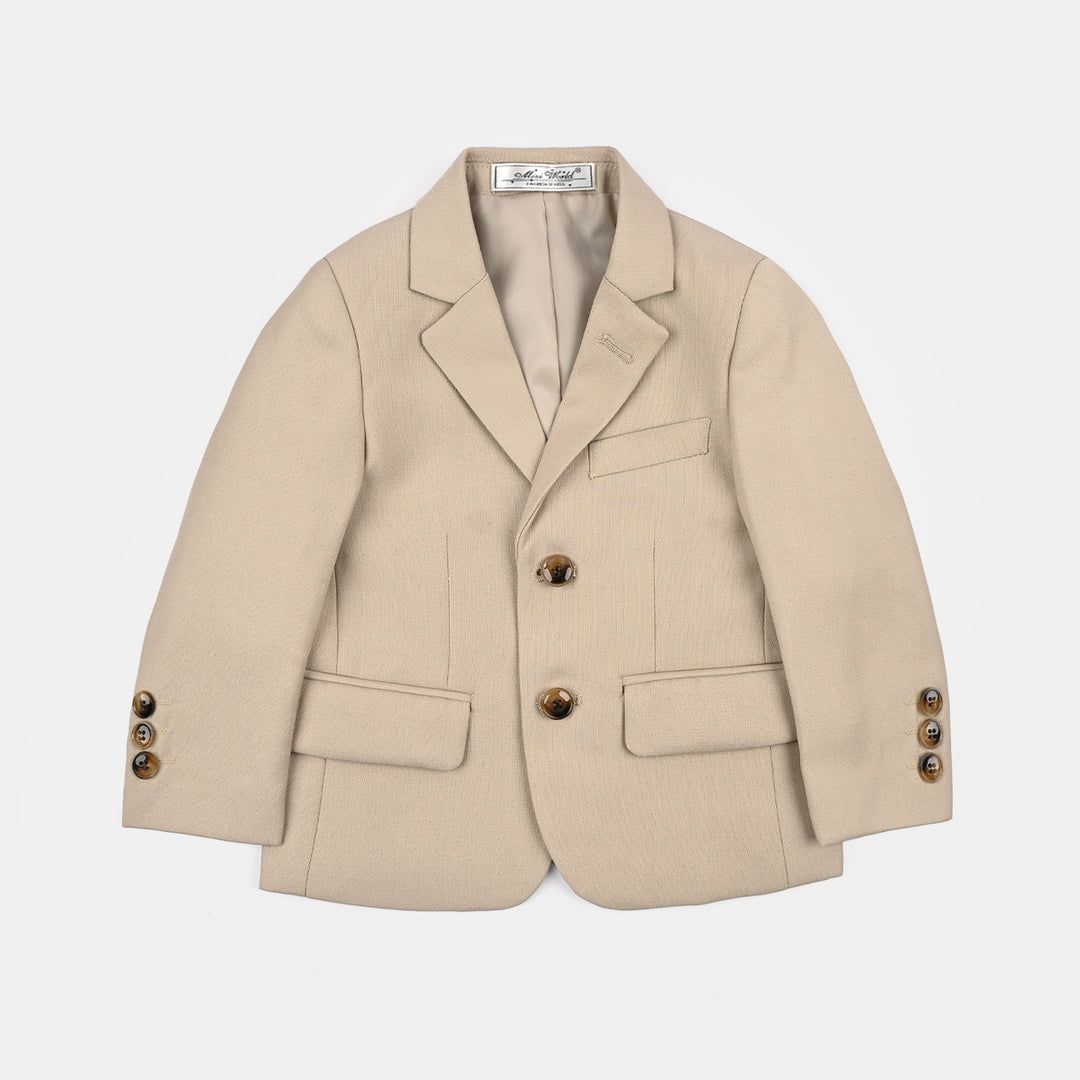 Boys Cotton, Polyester Coat Pant - BEIGE