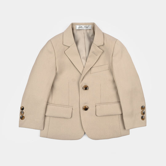 Boys Cotton, Polyester Coat Pant - BEIGE