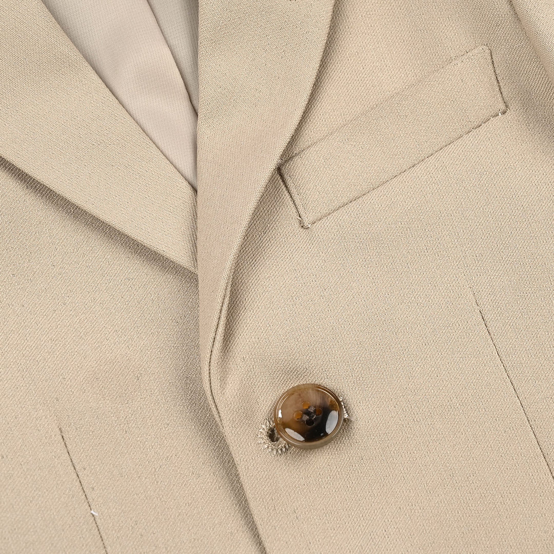Boys Cotton, Polyester Coat Pant - BEIGE