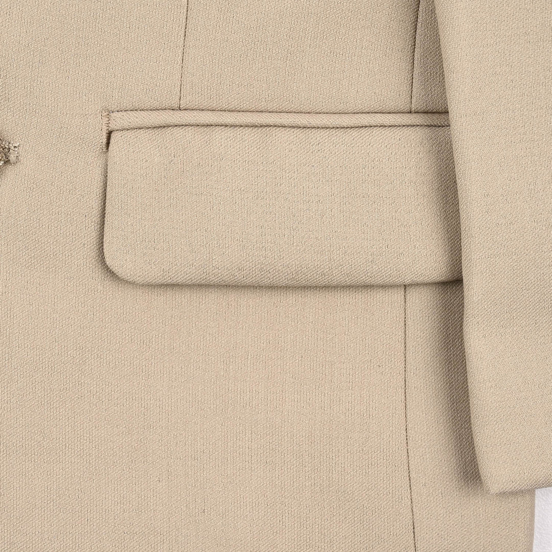 Boys Cotton, Polyester Coat Pant - BEIGE