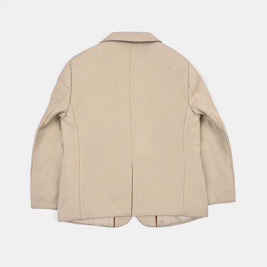 Boys Cotton, Polyester Coat Pant - BEIGE