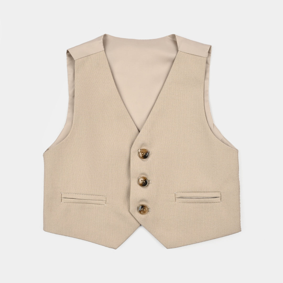 Boys Cotton, Polyester Coat Pant - BEIGE