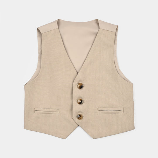 Boys Cotton, Polyester Coat Pant - BEIGE