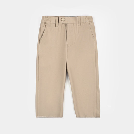 Boys Cotton, Polyester Coat Pant - BEIGE