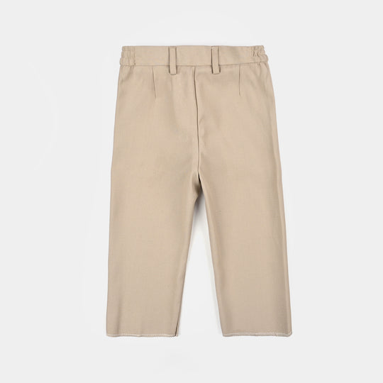 Boys Cotton, Polyester Coat Pant - BEIGE