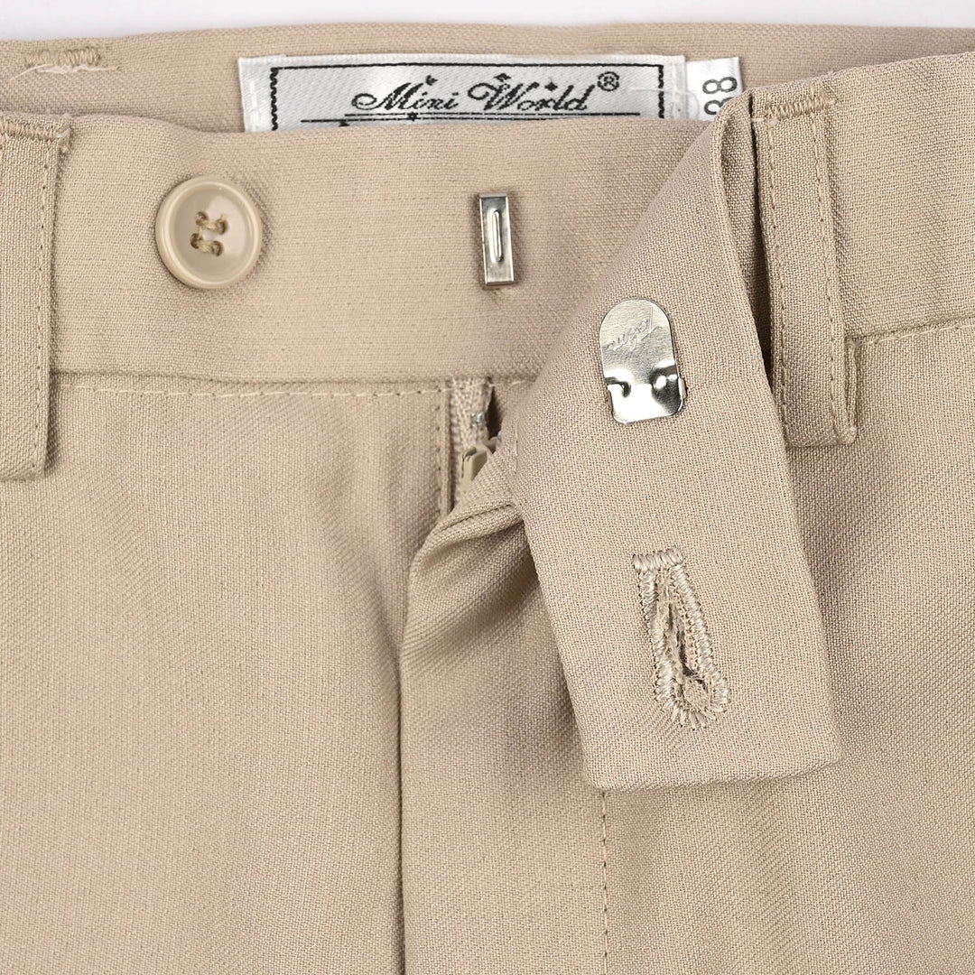 Boys Cotton, Polyester Coat Pant - BEIGE