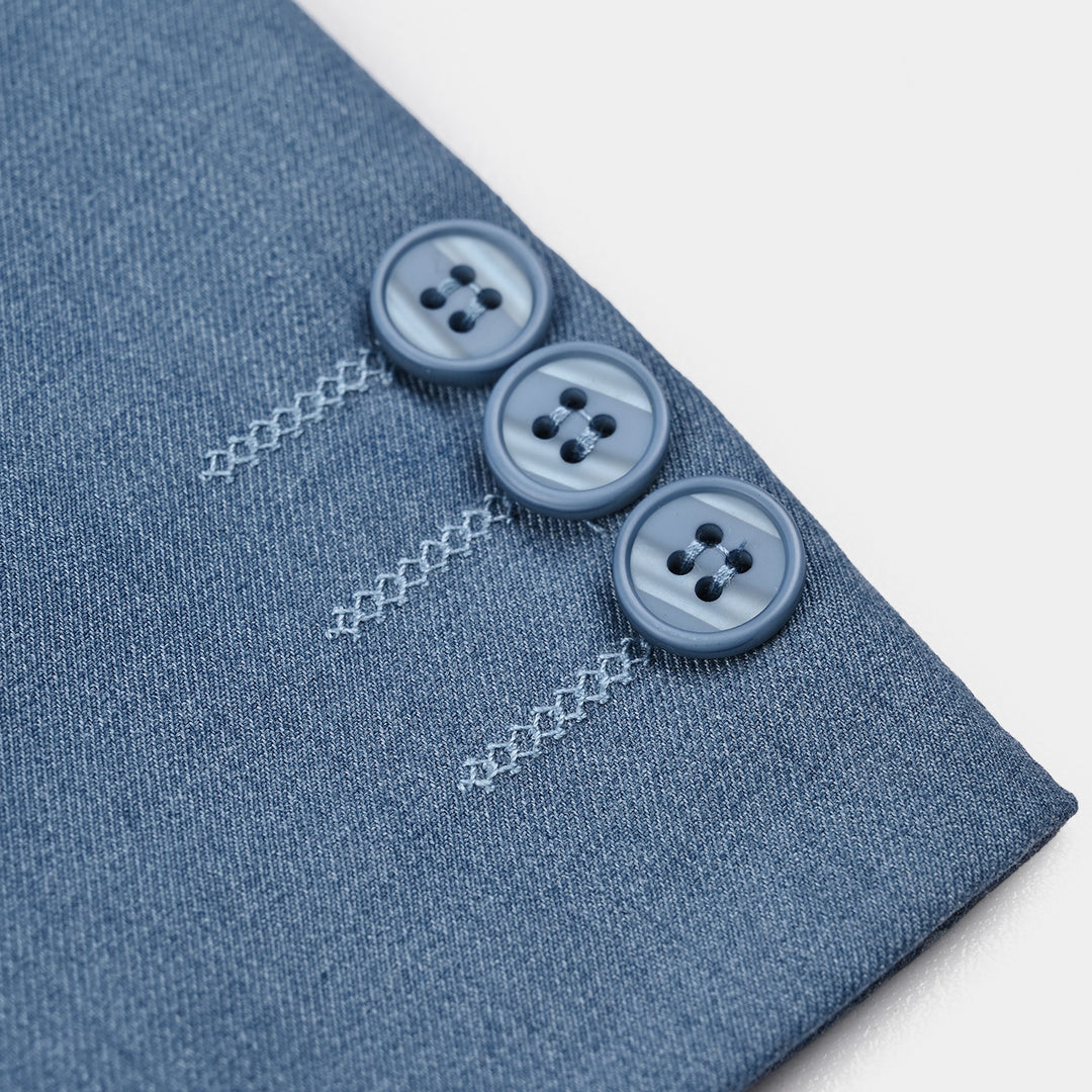Boys Cotton, Polyester Coat Pant - Blue