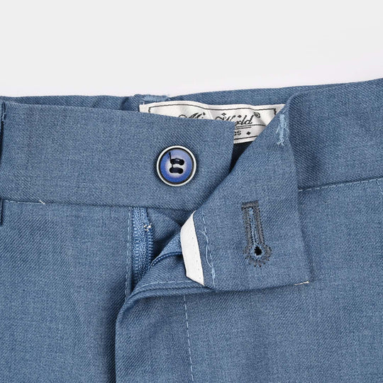 Boys Cotton, Polyester Coat Pant - Blue