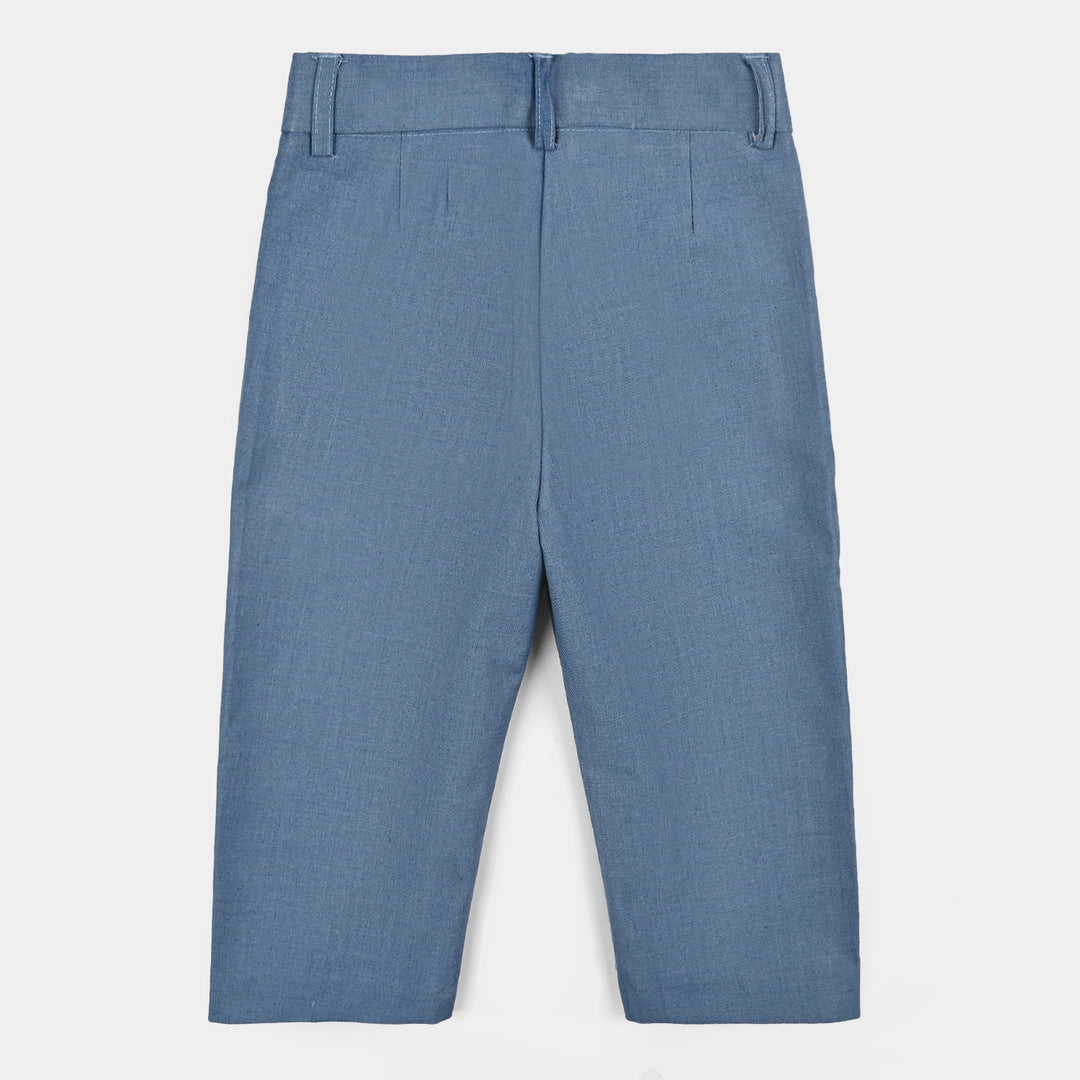 Boys Cotton, Polyester Coat Pant - Blue