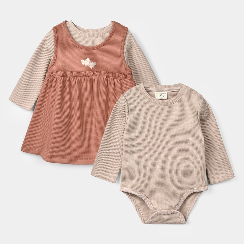 Infant Girls Thermal Knitted Suit 319 - 080 - Beige & Brown
