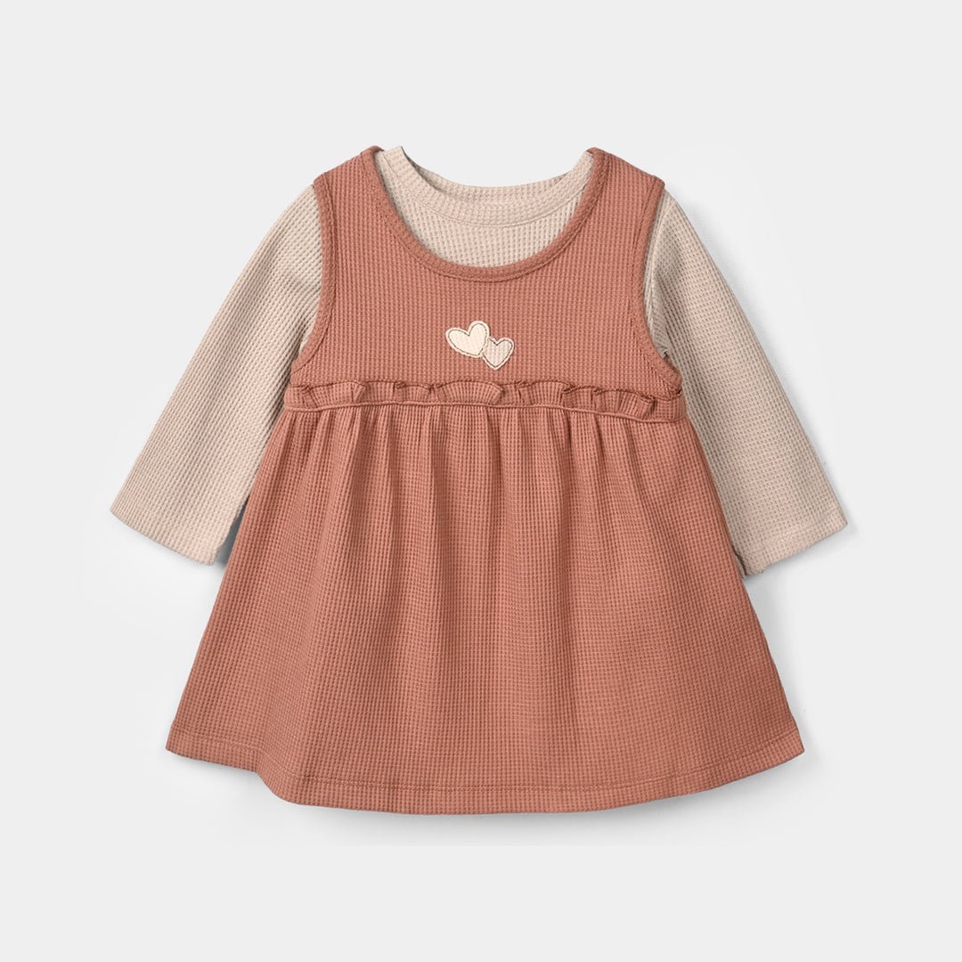 Infant Girls Thermal Knitted Suit 319 - 080 - Beige & Brown